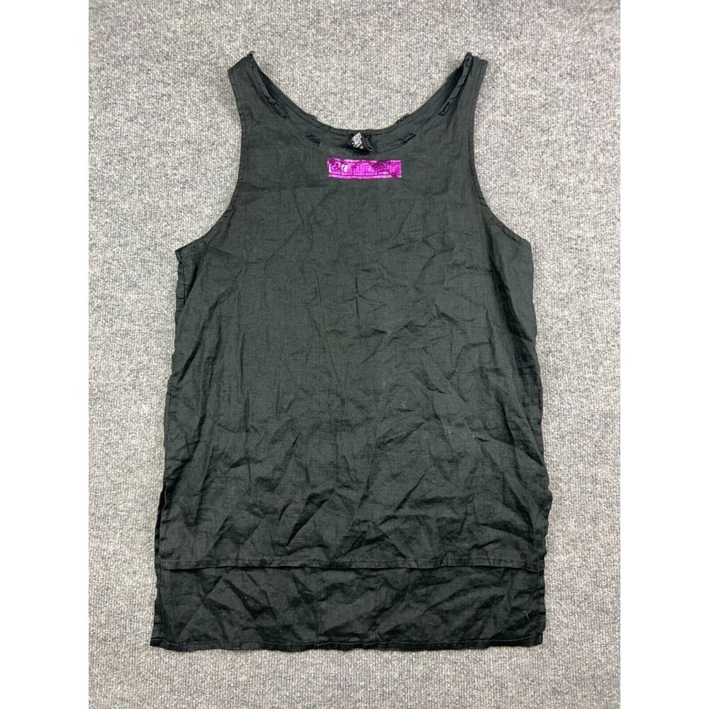 Chintamani‎ Alchemistry Linen Blouse Women's XL Black Sleeveless Tunic Boho